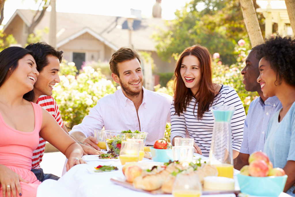 outdoor party guests